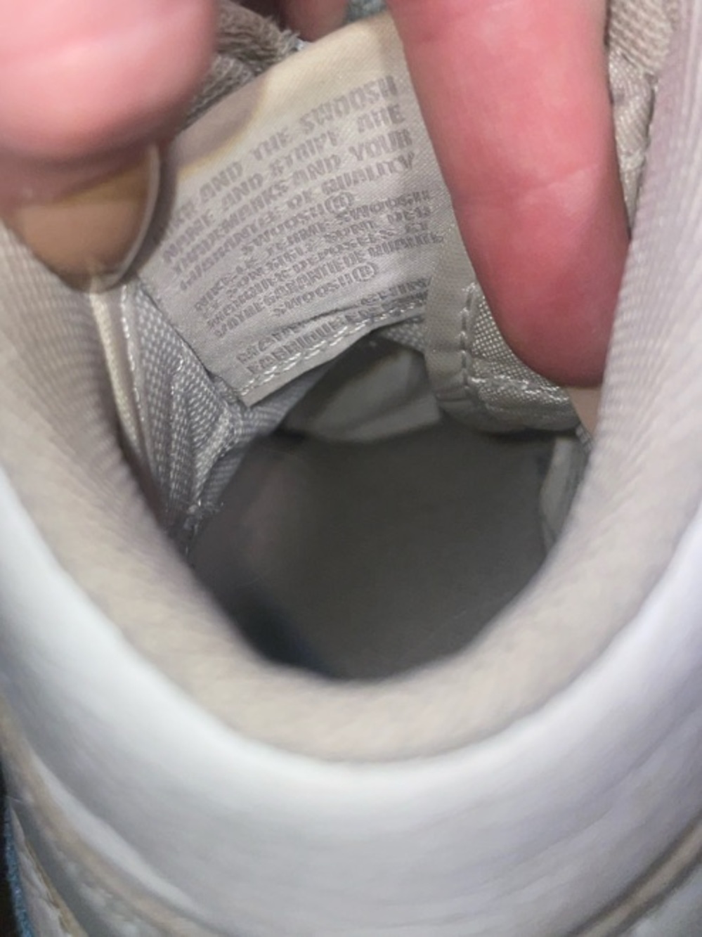 Nike Air Jordan 1 High Top Sneakers - White, Gray & Light Blue - Picture 3 of 6